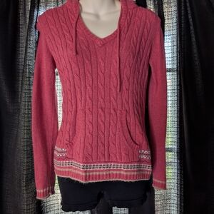 Maurices V-Neck Cable Knit Sweater - Rose